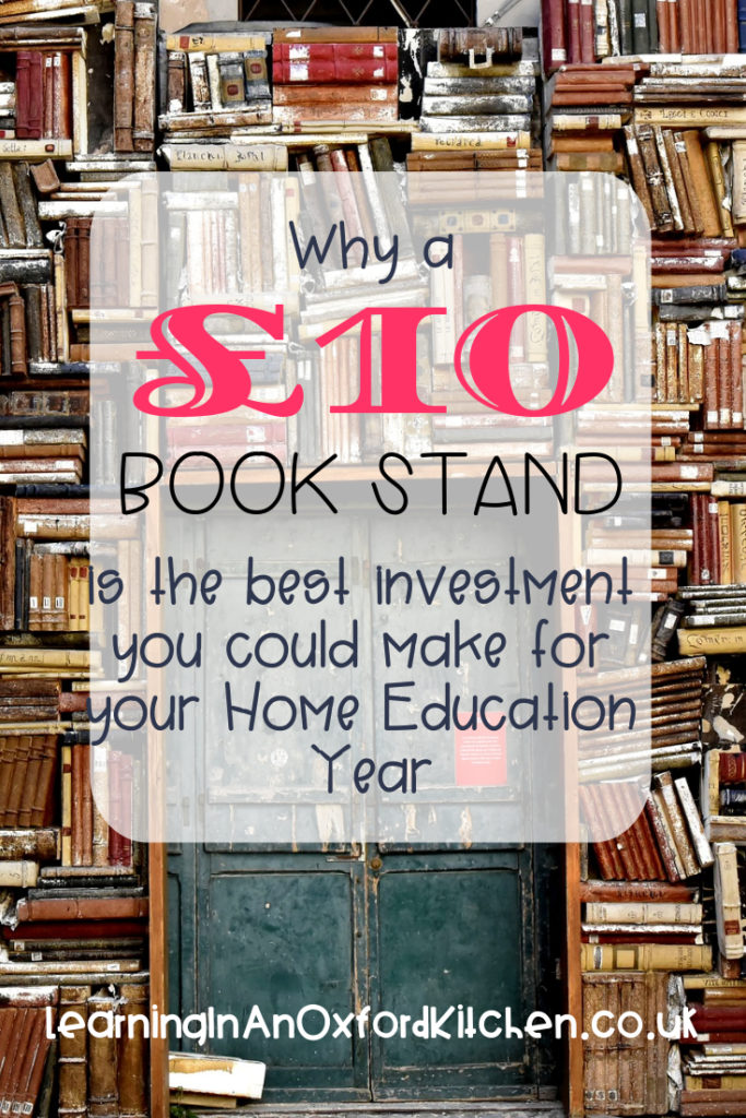 How a book stand for your home education will get more from your books - LearningInAnOxfordKitchen.co.uk